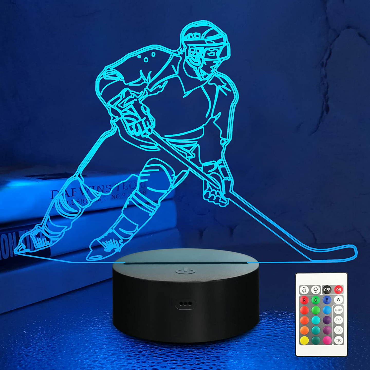 Lampeez 3D Hockey Player Night Light - Touch & Remote