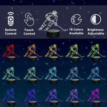 Lampeez 3D Hockey Player Night Light - Touch & Remote