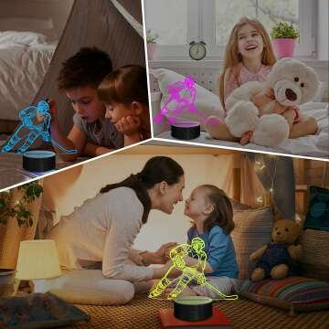 Lampeez 3D Hockey Player Night Light - Touch & Remote