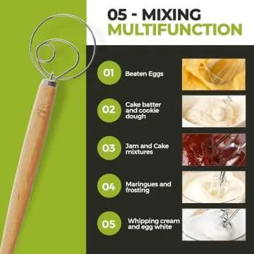 LHU Danish Whisk - Perfect for Sourdough and Thick Batters