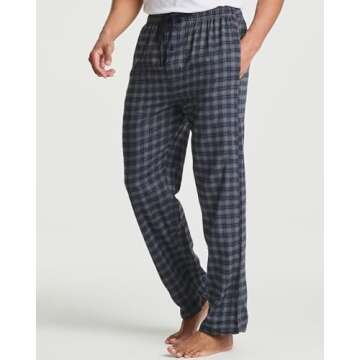 Real Essentials 3 Pack: Mens Pajama Pants Cotton Super Soft Pajamas Men Flannel Bottoms Fleece Buffa...