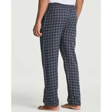 Real Essentials 3 Pack: Mens Pajama Pants Cotton Super Soft Pajamas Men Flannel Bottoms Fleece Buffalo Plaid Pj Gifts Lounge Pants Sleepwear Pijamas Hombres Essentials Woven,Set 8-L