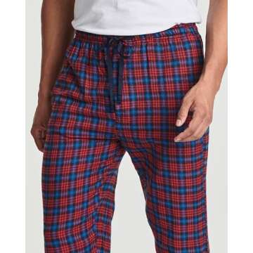 Real Essentials 3 Pack: Mens Pajama Pants Cotton Super Soft Pajamas Men Flannel Bottoms Fleece Buffalo Plaid Pj Gifts Lounge Pants Sleepwear Pijamas Hombres Essentials Woven,Set 8-L