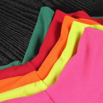 Artfish Neon Ribbed Women’s Turtleneck Crop Top