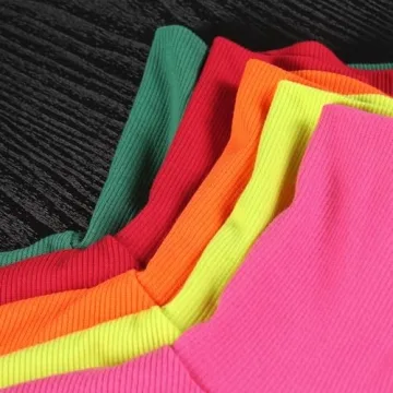 Artfish Neon Ribbed Women’s Turtleneck Crop Top