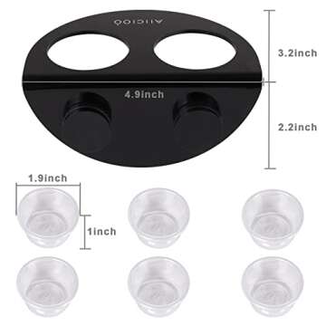 AIICIOO Gecko Feeder Ledge with 6 Pack Plastic Bowls Crested Gecko Food Dish Strong Magnetic Reptile Food Feeder Water Dish for Chameleon Bearded Dragon Tank Accessories