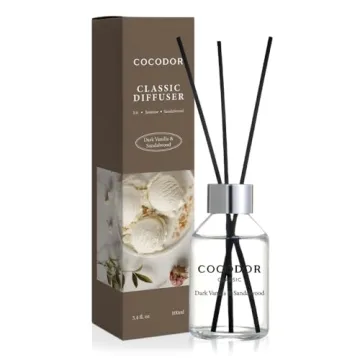 COCODOR Classic Reed Diffuser - Dark Vanilla & Sandalwood 3.4oz