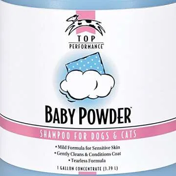 Top Performance Baby Powder Pet Shampoo for All Coats, 1-Gallon