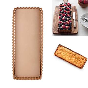 Webake 14 inch Tart Pan, Rectangular Quiche Pan Nonstick with Removable Bottom for Baking