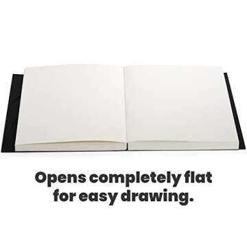 Elsjoy Set of 3 Sketchbook & Drawing Notebook, A5/A4/B5 Blank Sketch Book Travel Journal Notebook with Thick Paper for Drawing & Sketching, Black, 128 Sheets/256 Pages