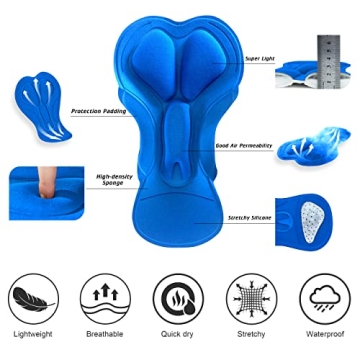 EZRUN Men's Lightweight 3D Padded MTB Cycling Shorts