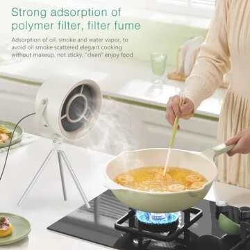 ORIA Portable Range Hood, Desktop Range Hood, Mini Kitchen Exhaust Fan with 3 Speed, 5 Filters, Detachable Low Noise Extractor Hood for Cooking, Indoor BBQ, Hot Pot, RV Kitchens