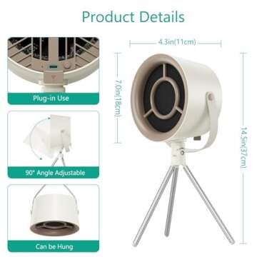 ORIA Portable Range Hood, Desktop Range Hood, Mini Kitchen Exhaust Fan with 3 Speed, 5 Filters, Detachable Low Noise Extractor Hood for Cooking, Indoor BBQ, Hot Pot, RV Kitchens