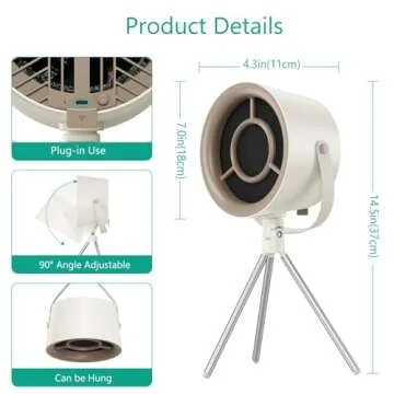 ORIA Portable Range Hood, Desktop Range Hood, Mini Kitchen Exhaust Fan with 3 Speed, 5 Filters, Detachable Low Noise Extractor Hood for Cooking, Indoor BBQ, Hot Pot, RV Kitchens