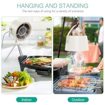 ORIA Portable Range Hood, Desktop Range Hood, Mini Kitchen Exhaust Fan with 3 Speed, 5 Filters, Detachable Low Noise Extractor Hood for Cooking, Indoor BBQ, Hot Pot, RV Kitchens