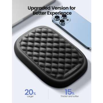 【Upgraded Larger and Thicker】Vaydeer Elbow Rest Pad 1pc, Desk Wrist Rest Memory Foam Armrest, Ergonomic Mouse Cushion Support, Wrist Pain Relief for Computer Laptop Working Typing Gaming Office Gadget