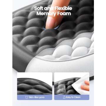 【Upgraded Larger and Thicker】Vaydeer Elbow Rest Pad 1pc, Desk Wrist Rest Memory Foam Armrest, Ergonomic Mouse Cushion Support, Wrist Pain Relief for Computer Laptop Working Typing Gaming Office Gadget