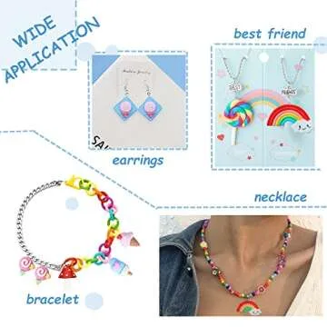 SaSbSc Colorful Candy Pendant Charms for Jewelry Making