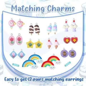 SaSbSc Colorful Candy Pendant Charms for Jewelry Making