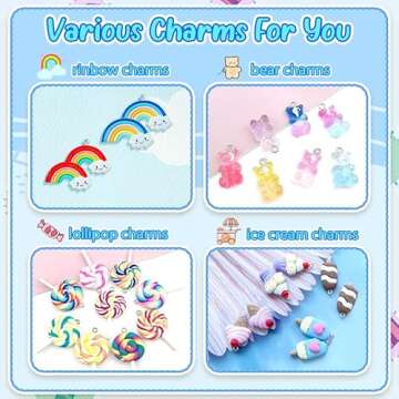SaSbSc Colorful Candy Pendant Charms for Jewelry Making