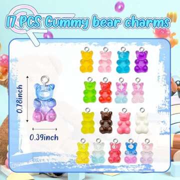 SaSbSc Colorful Candy Pendant Charms for Jewelry Making