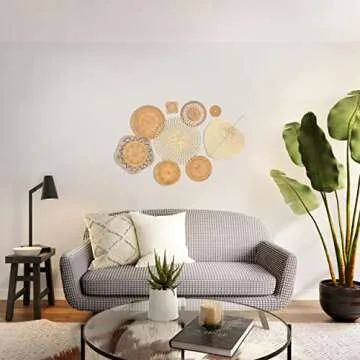 Boho Woven Wall Baskets Set of 9 - Handmade Decor