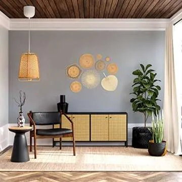 Boho Woven Wall Baskets Set of 9 - Handmade Decor