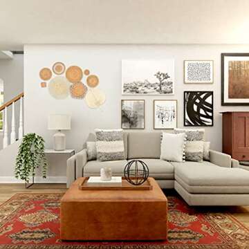 Boho Woven Wall Baskets Set of 9 - Handmade Decor