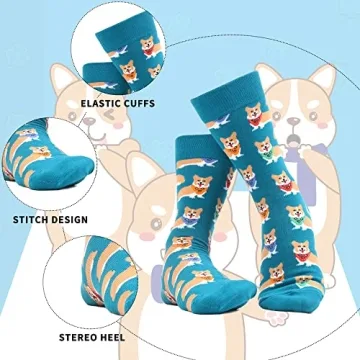 WeciBor Colorful Funny Cotton Crew Socks for Men