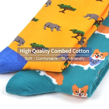WeciBor Colorful Funny Cotton Crew Socks for Men
