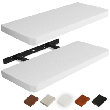 ASmileIndeep Floating Shelves for Wall - Elegant Wood Shelves with Invisible Brackets, Perfect for D...