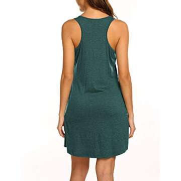 Womens Dresses Plus Size Summer with Pockets Loose Sundresses for Juniors Casual Beach Dark Green, X...