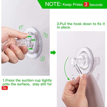 Heavy Duty LUXEAR Suction Cup Hooks - 6 Pack Powerful Organizers