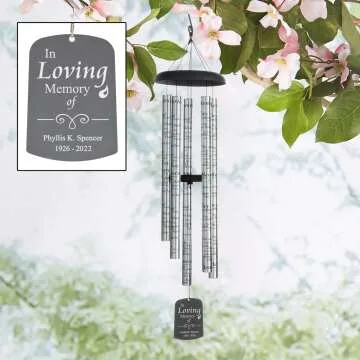 Personalized Memorial Wind Chime - Custom Sympathy Gift