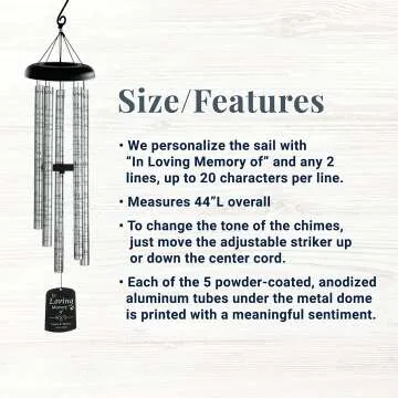 Personalized Memorial Wind Chime - Custom Sympathy Gift