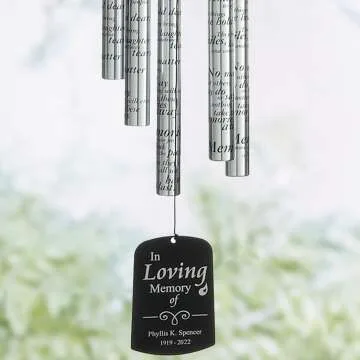 Personalized Memorial Wind Chime - Custom Sympathy Gift