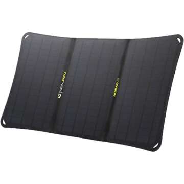 Goal Zero Nomad 20, Foldable Monocrystalline 20 Watt Solar Panel with 8mm + USB Port, Portable Solar Panel Charger. Lightweight 18-22V 20W Solar Panel Charger with Adjustable Kickstand