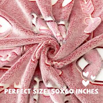 REXEO Valentines Day Gifts for Kids Girl Glow in The Dark Valentines Blanket Red Love Throw Blanket Kids Valentines Gifts
