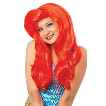 Costume Culture Mermaid Wig - Bright Neon Red for Kids