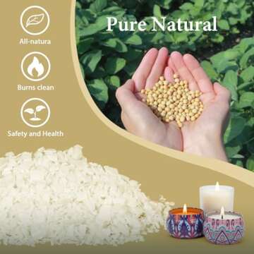 SACATR 2LB Soy Wax for Candle Making, 100% Soy Wax - Natural Candle Wax- No additives and Pure, Prem...
