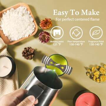 SACATR 2LB Soy Wax for Candle Making, 100% Soy Wax - Natural Candle Wax- No additives and Pure, Premium Quality Candle Wax for Candle Making