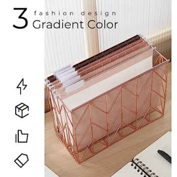 Stylish Y YOMA Gradient Hanging File Folders - 6 Pack Stylish Organizers