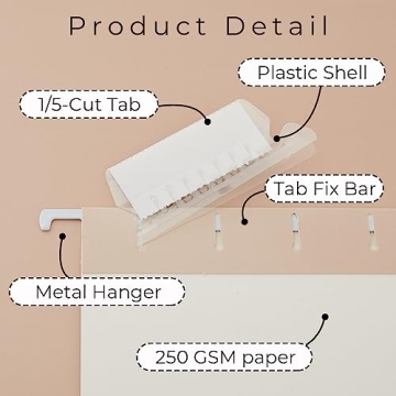 Stylish Y YOMA Gradient Hanging File Folders - 6 Pack Stylish Organizers