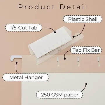 Stylish Y YOMA Gradient Hanging File Folders - 6 Pack Stylish Organizers