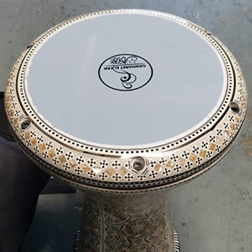 Exquisite 17" Mother of Pearl Darbuka Drum for Musicians