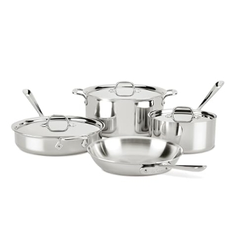 All-Clad D3 Stainless Steel Cookware Set – 7 Piece Set for Superior Cooking
