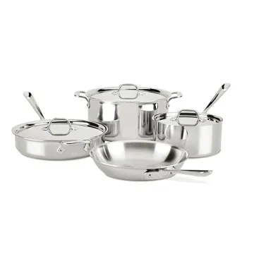 All-Clad D3 Stainless Steel Cookware Set – 7 Piece Set for Superior Cooking