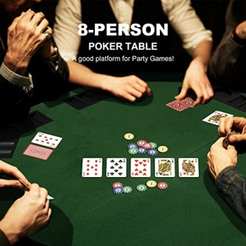48" Foldable Poker Table Top with Cup Holders & Carry Bag