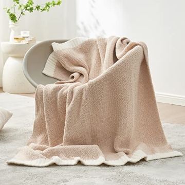 Snuggle Sac Heather Beige Throw Blanket for Cozy Comfort