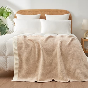 Snuggle Sac Heather Beige Throw Blanket for Cozy Comfort